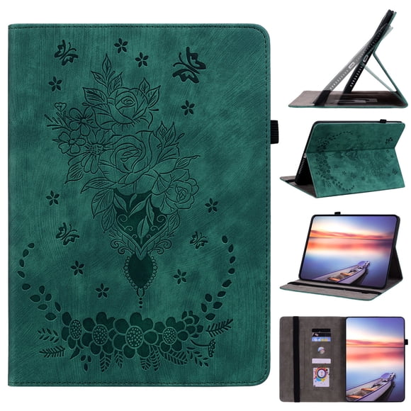 FJLBDE Case for iPad Air 5th Gen / iPad Air 4th Gen 10.9 inch, PU Leather Cover Flip Folio Stand Card Slot, Green