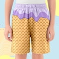 thumbnail image 2 of MIASHUI Garçons Filles Shorts à Imprimé Graphique Confortables d'Été Décontractés pour la Plage, Violet, 3-4 Ans, 2 of 4