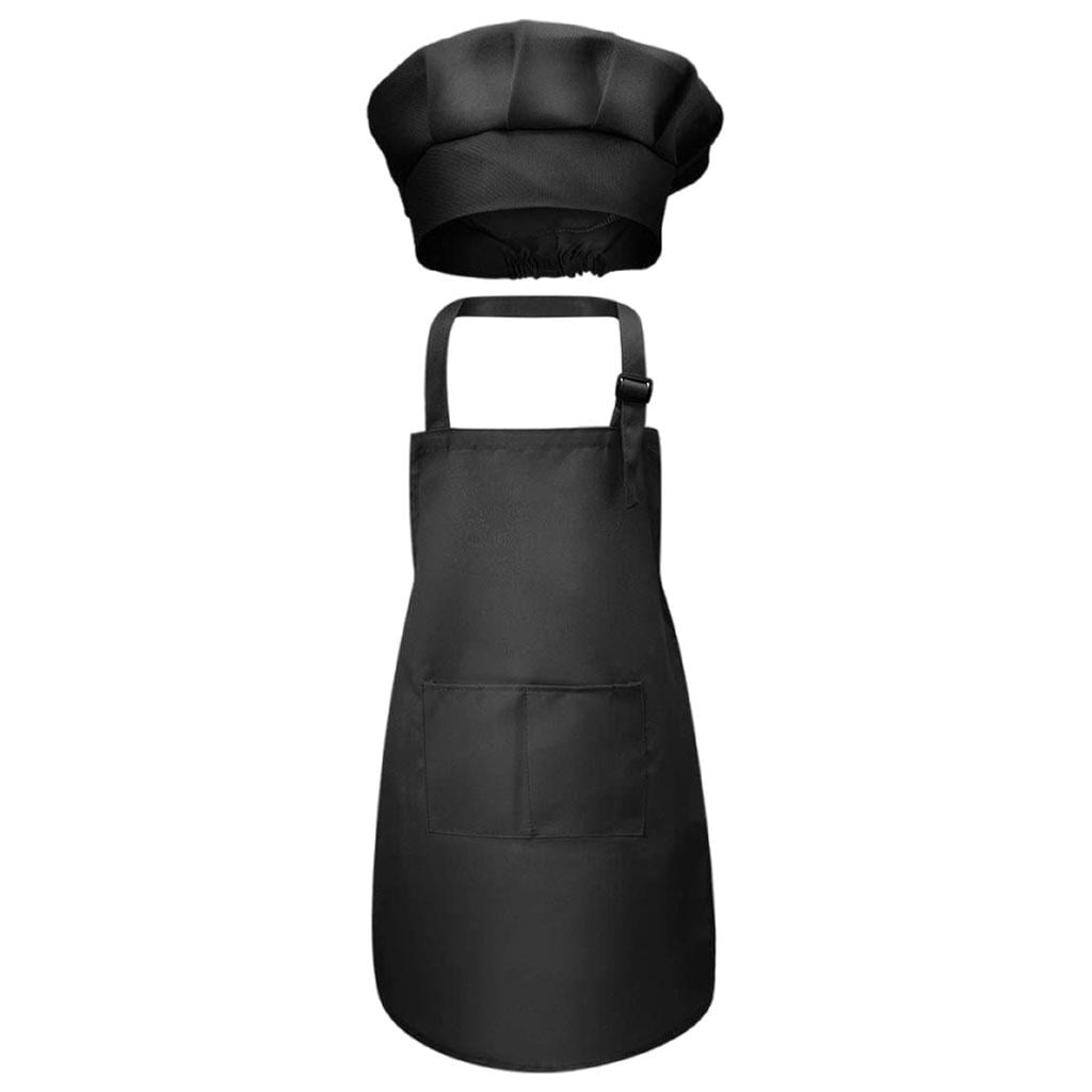 REEKNOKOL Ensemble Tablier Et Toque De Chef Ajustables – 2 Poches – Idéal Cuisine, Pâtisserie, Peinture Et Jardinage