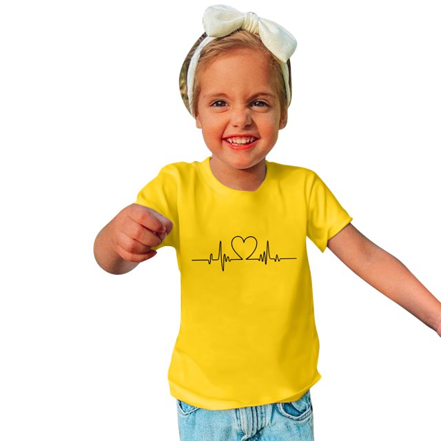 LSLJS T-Shirts à Manches Courtes pour Tout-Petits Garçons Filles en Coton Doux Col Rond T-Shirts Filles T-Shirts Imprimés Saint-Valentin Cadeaux pour Enfants