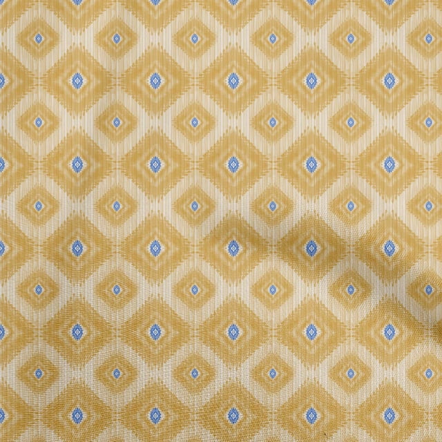 oneOone Georgette Viscose Yellow Fabric Asian Ikat Sewing Craft Projects Fabric Prints By Yard 42 Inch Wide