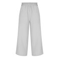 thumbnail image 5 of RKSTN Womens Pants Multiple Solid Color Cotton Linen Loose Casual Wide Leg Capris Loose Comfortable Pants, 5 of 5