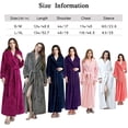 thumbnail image 2 of Women's Plush Fleece Robe with Elastic Waist Design Long Warm Solid Bathrobe Dressing Nightgown, 2 of 5