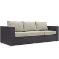 thumbnail image 3 of Modway Convene Outdoor Sofa Patio Furniture, Beige, 3 of 7