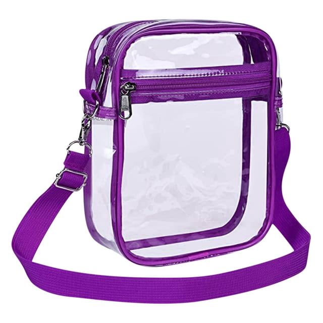 Clear Stadium Bags Approved, Usavan PVC Transparent Chest Bag Large Capacity, Thick Sturdy Material with Front Pocket Crossbody Storage Bag for Travel Sports Events