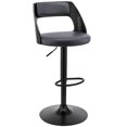 thumbnail image 1 of Tabouret de Bar en Similicuir et Bois Noir Paulo Pivotant Réglable, 1 of 9