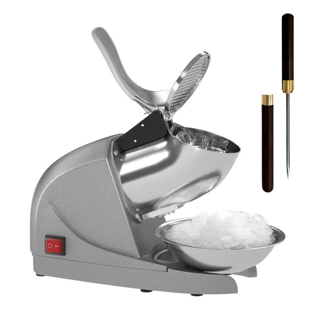 OKF Rasoir à Glace Anti-Éclaboussures pour Cônes de Neige, Machine Électrique à 3 Lames pour Glace Rasée, Machine à Rasoir à Glace 380 W, Cru de Glace 286 Lb/h