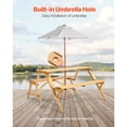 thumbnail image 4 of KFFKFF 2-in-1 Transforming Interchangeable Picnic Table, Outdoor Wooden Table and Bench Set, Portable Foldable Bench with Umbrella Hole, Patio Dining Furniture for Garden, 4 of 9