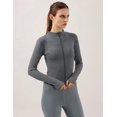 thumbnail image 4 of ORUYROP Veste de Course Légère Extensible pour Femmes avec Fermeture Éclair Complète et Trous pour les Pouces, 4 of 7