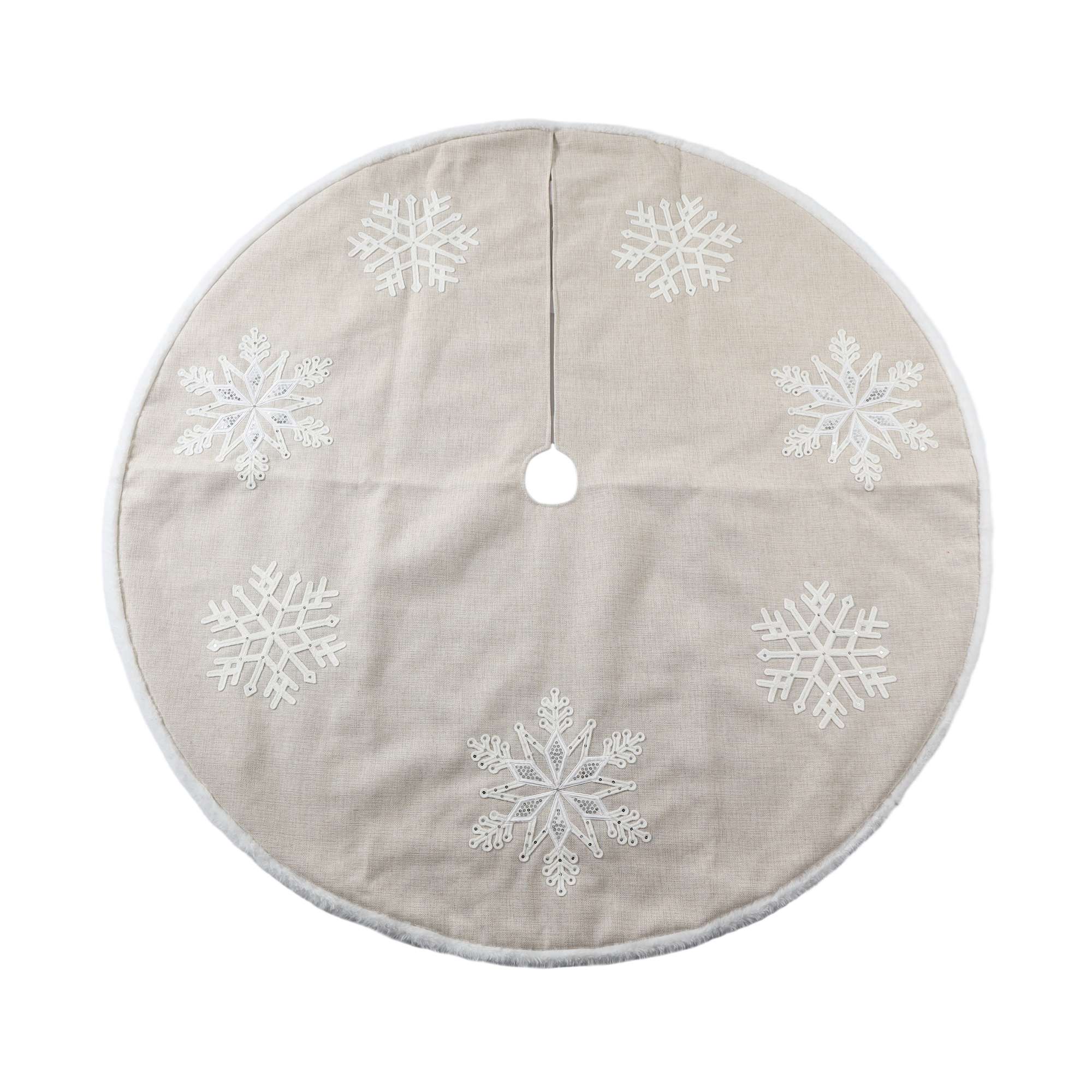 Jupe d'arbre de flocon de neige, 48 pouces, couleur naturelle