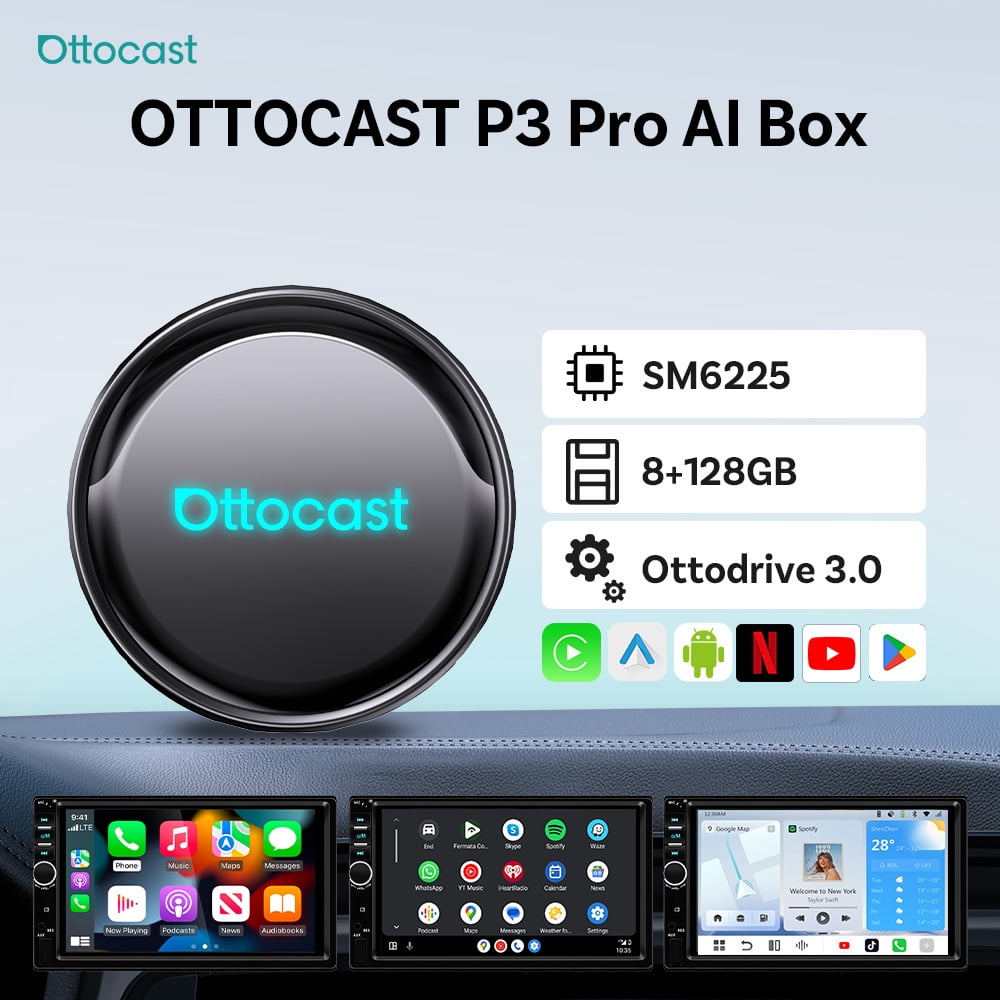 Ottocast P3 Pro AI Box Android 13 - AI Voice Control -Wireless