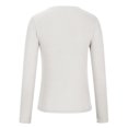 thumbnail image 4 of IROINID Reduced Womens Long Sleeve Tops Fall Stretch Slim Fitted Ribbed T-Shirt Blouse Solid Basic Tops,White, 4 of 5