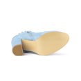 thumbnail image 3 of Unique Bargains Women's Ruffle Block Heel Ankle Boots Sky Blue (Size 9), 3 of 8