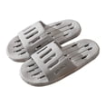 thumbnail image 1 of WLOELOEW Anti Slip Bathroom Slippers For Women And Men In Gray Pvc Material Size 10 Us Foot Length 10.83 Inches Hollow Quick Dry Style, 1 of 5