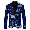 thumbnail image 1 of Men Christmas Snowflake Santa Men S Suits Set Printed Pocket Lapel Button Mens Suits Regular Fit 3 Piece Suit Jacket Suit, 1 of 5