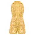 thumbnail image 3 of renvena Short Sequin Jumpsuits Pageant Romper For Girls Jazz Hip Hop Dancing Wedding Evening Gold 6, 3 of 5