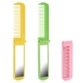 thumbnail image 1 of Mini Travel Hairbrush with Mirror, Colorful Plastic Hair Comb Set, Rectangular Girl Mirror Comb Combo Beauty Tool, Portable Folding Pocket Comb., 1 of 1