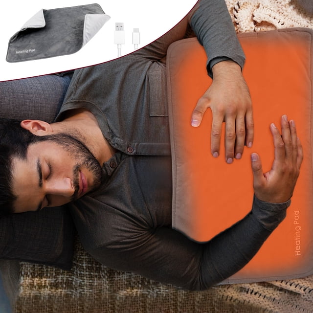Aursykel USB Powered Heated Blanket 15W High Power Super Cozy Soft Polyester Blanket With Temperature Control Protection and Fast Heating Machine Washable for Travel 8.8