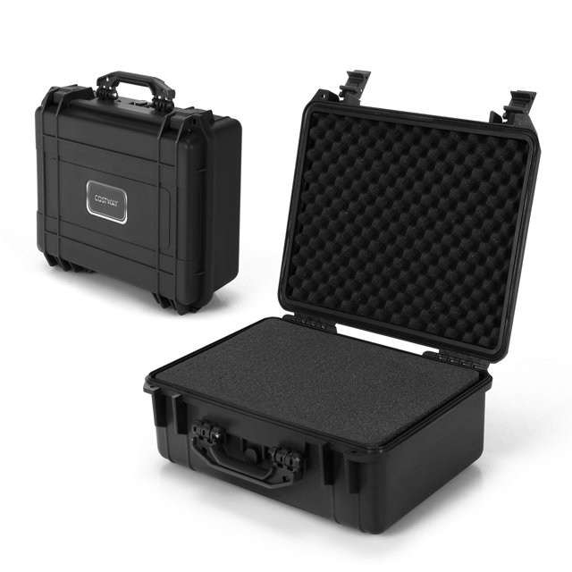 Costway 13.5-Inch Multi-Purpose Hard Case Camera Carrying Box W/Customizable Foam IP66 Waterproof