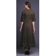 thumbnail image 4 of Bimba Robe Asymétrique Anarkali Kurti Imprimée Ethnique Indienne à Blocs Floraux Brune pour Femmes - Moyen, 4 of 5