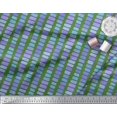 thumbnail image 3 of Soimoi Tissu Vert Poly Georgette Coup de Pinceau Abstrait Imprimé 1 Yard 52 Pouces de Large, 3 of 3