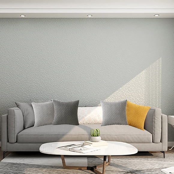 Fridja Textured Wallpaper 19.7x110.2in Fabric Contact Paper Wall Paper Self-Adhesive Waterproof Thick Embossed Film Wallpaper for Living Room Kitchen Bedroom (Beige)