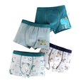 thumbnail image 1 of WEIYLL Boy'S Multi-pack Boxers Comfort Stretchable Durable Cartoon Print 4Pcs Daily Fabric Green Baby Underwear Size XXL, 1 of 4