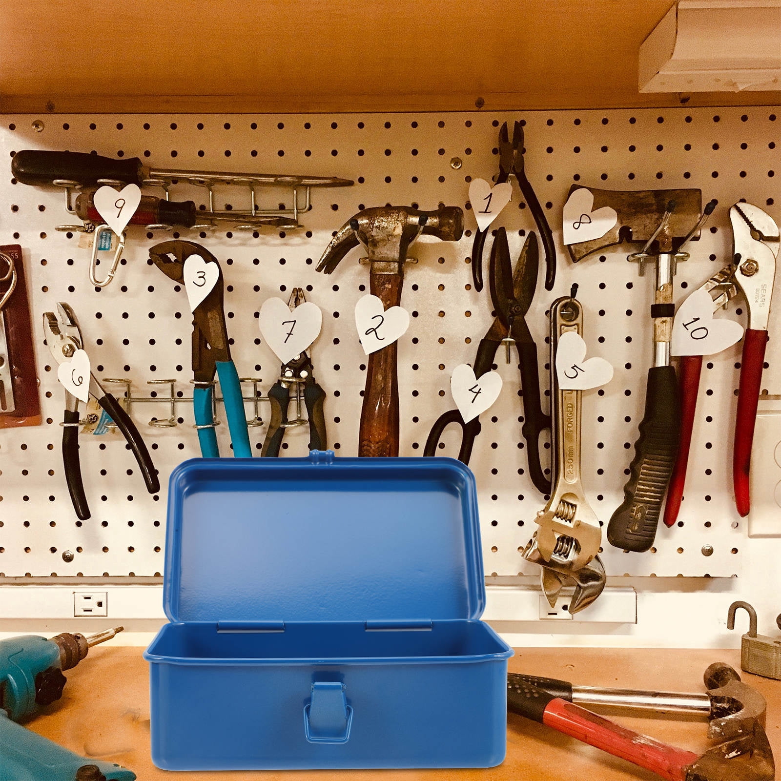 WASHWEPE Blue Iron Tool Organizer Box 1Pack for Mechanics and Homeowners