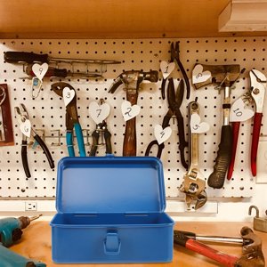 WASHWEPE Boîte d'organisateur d'outils de fer bleu 1Pack pour la mécanique et les propriétaires