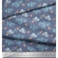 thumbnail image 3 of Soimoi Rayon Fabric Clouds & Bullfinch Bird Decor Fabric Printed Yard 42 Inch Wide, 3 of 3