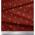thumbnail image 2 of Soimoi Red polyester Crepe Fabric Abstract & Dollar Symbol Print Fabric by the Yard 52 Inch Wide, 2 of 5