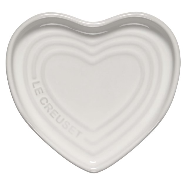 Le Creuset Stoneware Heart Shaped Spoon Rest, 5", White