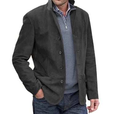 Ketyyh-chn99 Windbreaker Jacket Men 2024 Fashion Fall Men's Lightweight Windbreaker Hooded Outdoor Jackets Outerwear Men's Fall Winter Office Single Wool Coat Overcoat Grey,3XL