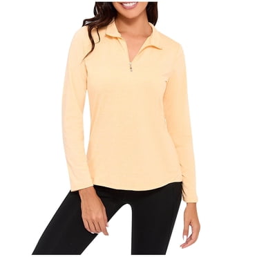Birdeem Tops for Women Casual Summer 3/4 Sleevewomens Long Sleeved Breathable Golf Tennis Running Shirt Zipper Womens Long Sleeved Top Shirtlong Sleeve Summer Tops for Women