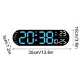thumbnail image 3 of Penkiiy 13.7 Inch Large Digital Wall Clock Timer, Remote Controll,LED Display, 9 RGB Color, Auto DST, Temperature for Living Room, Bedroom, Desk, Mounted, Gift for Elderly, 3 of 8