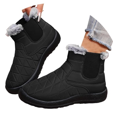 Mepaouo Womens Snow Boots Waterproof Winter Warm Ankle Booties Ladies Fleece Lined Outdoor Slip on Shoes