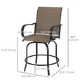 thumbnail image 3 of Outsunny Tabourets de Bar d'Extérieur avec Accoudoirs - Ensemble de 2, Brun, 3 of 10