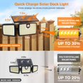 thumbnail image 4 of Solar Lights Outdoor Quick Charge Solar Motion Deck Lights Outdoor for Deck with 232LEDs High Brightness Larger Built-in Tempered Glass Panel Sensitive PIR Motion Inductor (Remote 2 Pack), 4 of 4