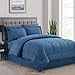 thumbnail image 3 of Sweet Home Collection 8 Piece Comforter Set Bag with Unique Design, Bed Sheets, 2 Pillowcases & 2 Shams Down Alternative All Season Warmth, Queen, Denim, 3 of 4