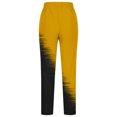 thumbnail image 3 of FAIWAD Straight Leg Linen Pants for Women Drawstring High Waist Long Pants Color Block Loose Trousers with Pockets, 3 of 4