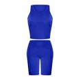 thumbnail image 5 of Ensembles Assortis pour Femmes Ensemble Deux Pièces Été Sans Manches Col Rond Hauts Shorts Pantalons Costume Femmes Ensemble Deux Pièces en Liquidation, 5 of 5