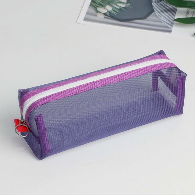 RKSTN Nylon Transparent Mesh Pencil Case with Large Capacity, Assorted Colors, 1 Count