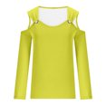 thumbnail image 4 of Yuyuzo Womens Tunic Tops Cold Shoulder Long Sleeve Shirts Loose Solid Color Lightweight Tee Tops, 4 of 5