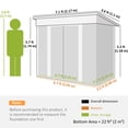 thumbnail image 3 of Outsunny 7' x 3.6' Metal Outdoor Storage Shed w/ Sliding Doors Grey, 3 of 10
