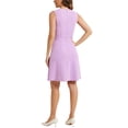 thumbnail image 3 of INSPIRE CHIC Women's Wear to Work Solid Color Sleeveless A-Line Flared Midi Dresses S Light Purple, 3 of 6