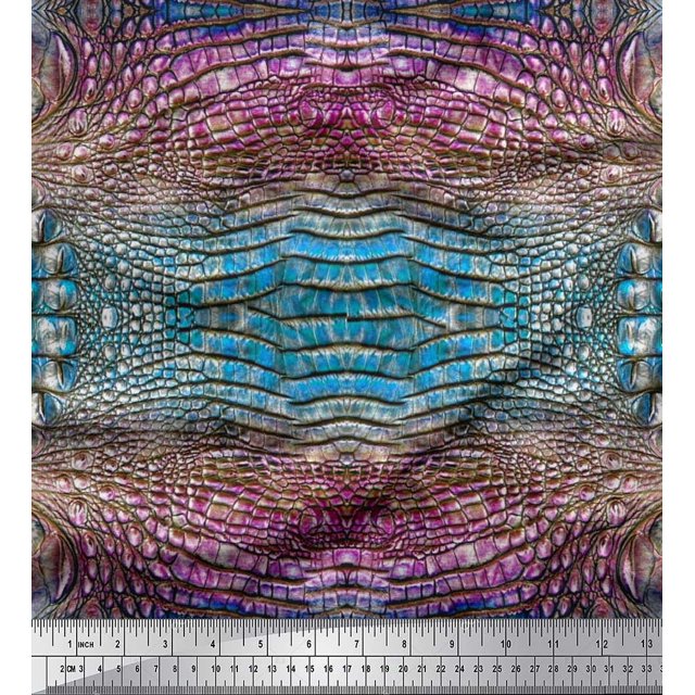 Soimoi Rayon Fabric Snake Animal Skin Print Fabric by The Yard 56 Inch Wide