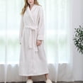 thumbnail image 4 of Hot ! TIMIFIS Mens Womens Robe Soft Plush Fleece Hooded Bathrobe, Full Length Long Warm Lounge Robe Spa Bath Robe with Hood pring/Summer, 4 of 6