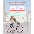 thumbnail image 3 of VEVOR 26-Inch Cruiser Bike 1-Speed Pink Beach Cruiser Bike with Basket, 3 of 9