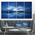 thumbnail image 1 of Blue Waters and Blue Sky Sunset - Modern Seascape Canvas Artwork, 1 of 3