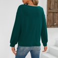 thumbnail image 4 of CHUANK Chemise Longue Cache-Ventre Fluide à Col Rond Unie à Manches Longues Hauts Grande Taille pour Femmes Chic Tunique Confortable à Porter avec des Leggings Bleu TTG, 4 of 5